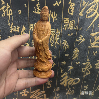 崖柏念珠觀音擺件觀世音菩薩木雕實木雕刻家居裝飾工藝品