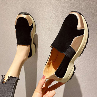 hoka 懶人鞋 防滑鞋 精品鞋子 2025年春秋厚底鬆糕鞋一腳蹬休閒中年媽媽鞋真皮軟底懶人鞋樂福鞋