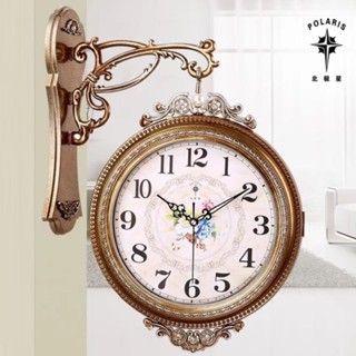 雙面新中式藝術時尚掛鐘大氣客廳時鐘家用掛錶簡約壁掛鐘表