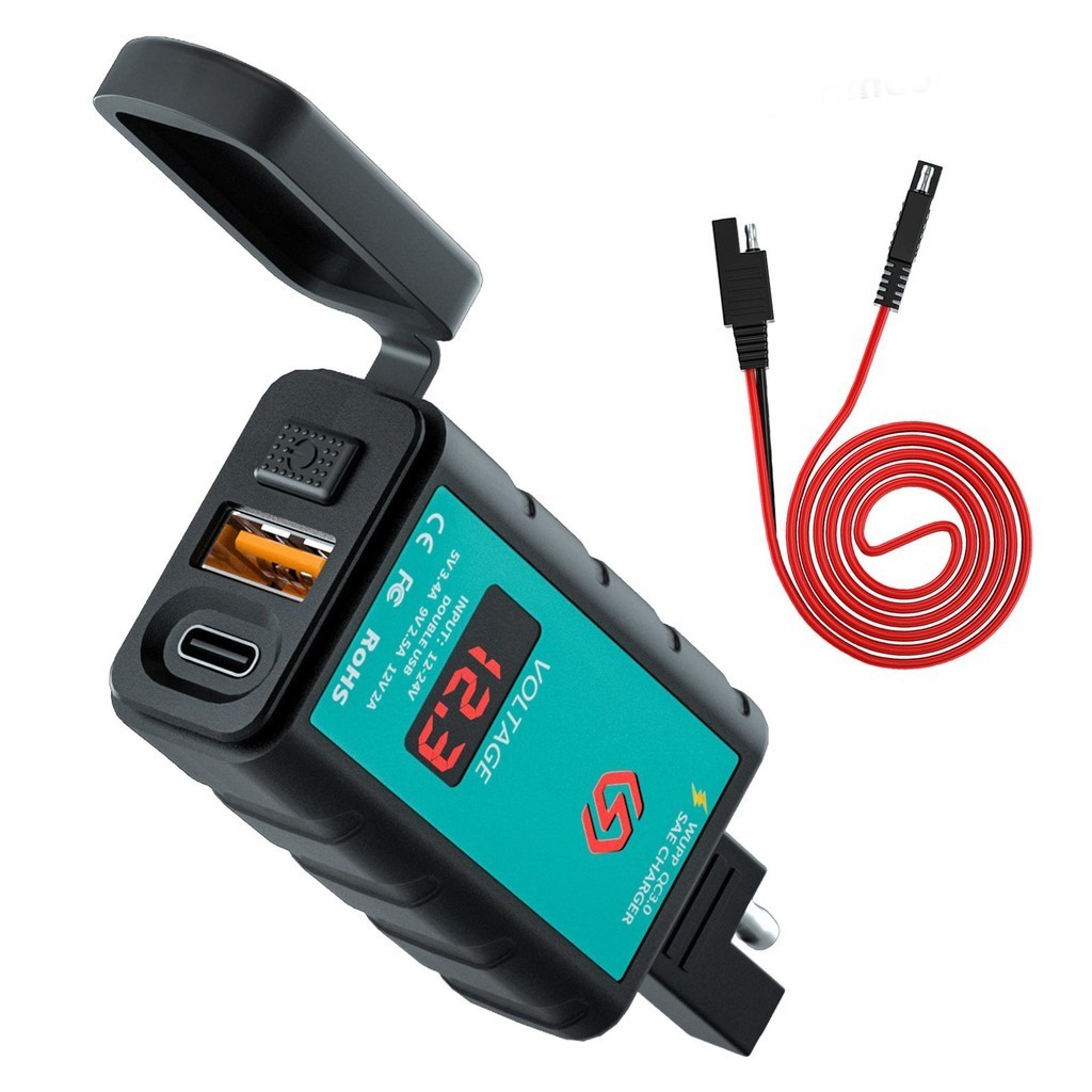 [238531743Sstw] 摩托車手機充電器,SAE 轉 USB 適配器,用於智能設備充電