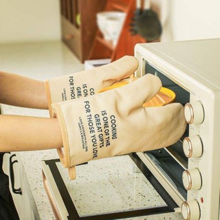 加厚英文隔熱手套隔熱烤箱耐烤爐微波爐烘焙防熱廚房家用高溫