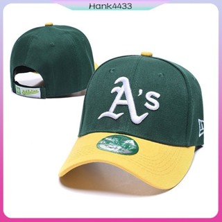 美國職棒MLB 奧克蘭運動家隊彎簷帽 時尚潮帽 街舞 嘻哈帽 可調整棒球帽