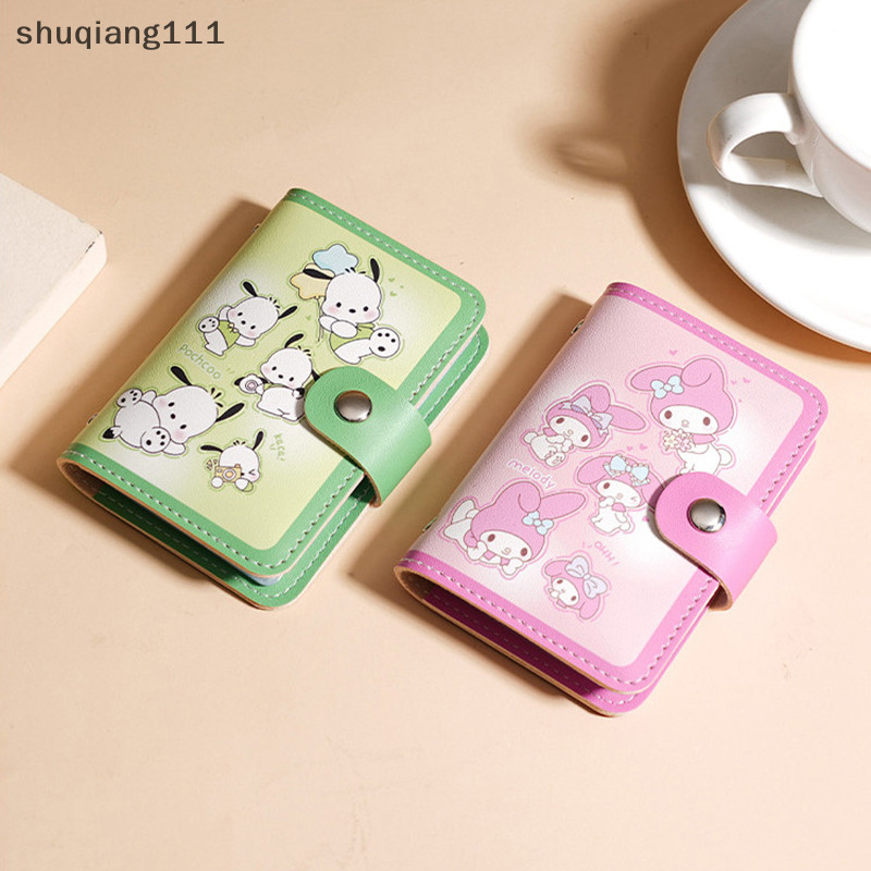 三麗鷗 &lt; Stw&gt; Kawaii Sanrio 錢包包 PU 迷你專輯 Hello Kitty 銀行卡包 Id 信用卡