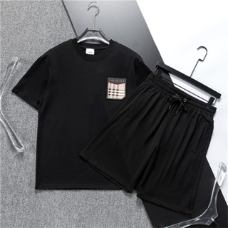 M-xxxl運動套裝男士夏季t恤短褲兩件套時尚短袖套裝