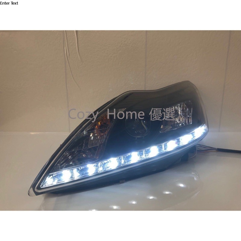 、 福特 FOCUS MK2.5 09-11 魚眼 大燈 副廠 改裝 LED 燈眉 福克斯