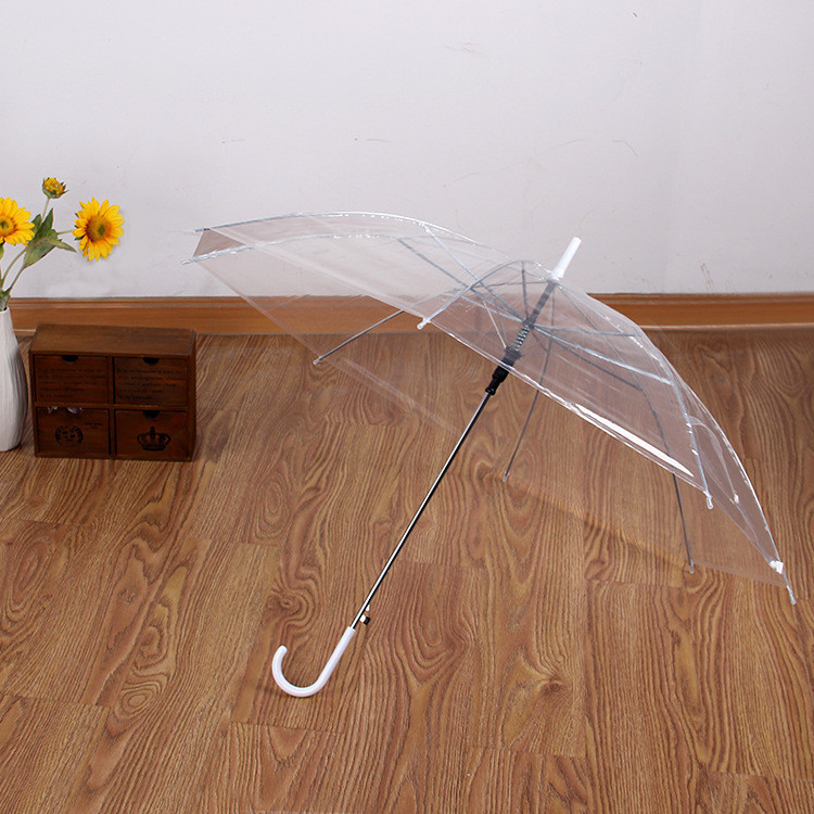 【現貨速髮】新款創意小清新長柄透明傘 彩色直桿透明雨傘自動批髮 logo廣告禮品傘