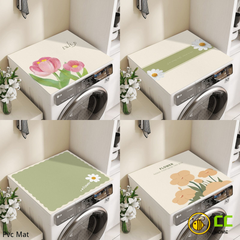 CC❤Home   小清新花卉圖案滾筒洗衣機蓋布冰箱防塵墊防水防晒軟硅藻泥吸水速乾床頭櫃