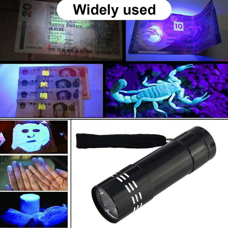 395nm 紫外線手電筒黑光燈防水 USB 可充電紫外線燈紫外線手電筒,用於寵物尿液檢測樹脂固化