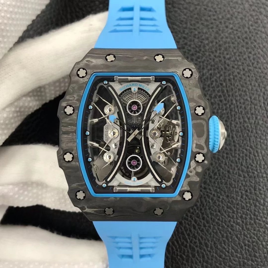 JB廠手錶 裡查男士系列RM53-01巴勃羅·麥克·多納 馬球 雙橋真陀飛輪 TPT碳釺維錶殼手動機械腕錶