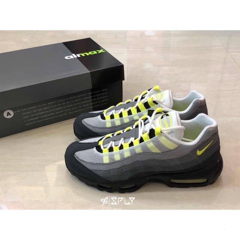 High quality NK Air max 95 E Neon 男子運動跑鞋CT1689-001 灰綠色