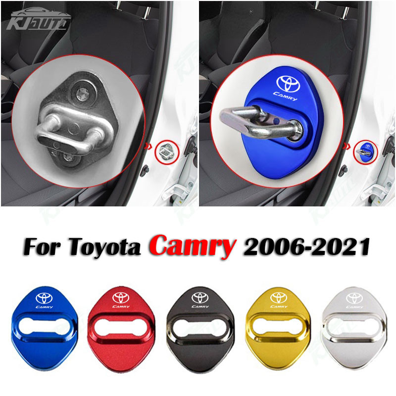 CAMRY 4 件裝豐田凱美瑞 2006-2021 不銹鋼門鎖蓋門保護罩汽車改裝裝飾配件