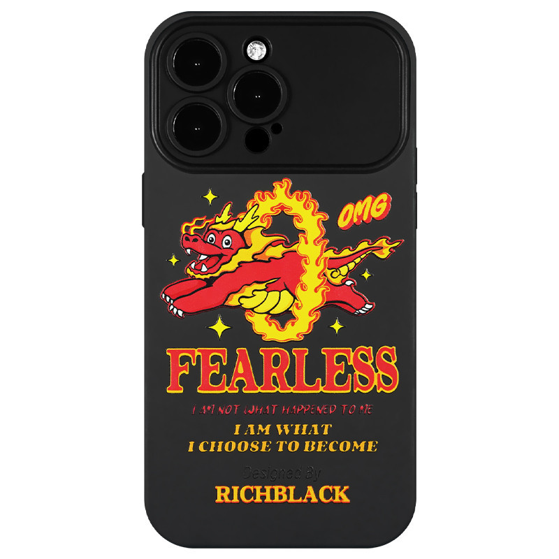 RichBlack原創設計火焰龍卡通印花二合一雙層手機殼適用於蘋果15iPhone14ProMax