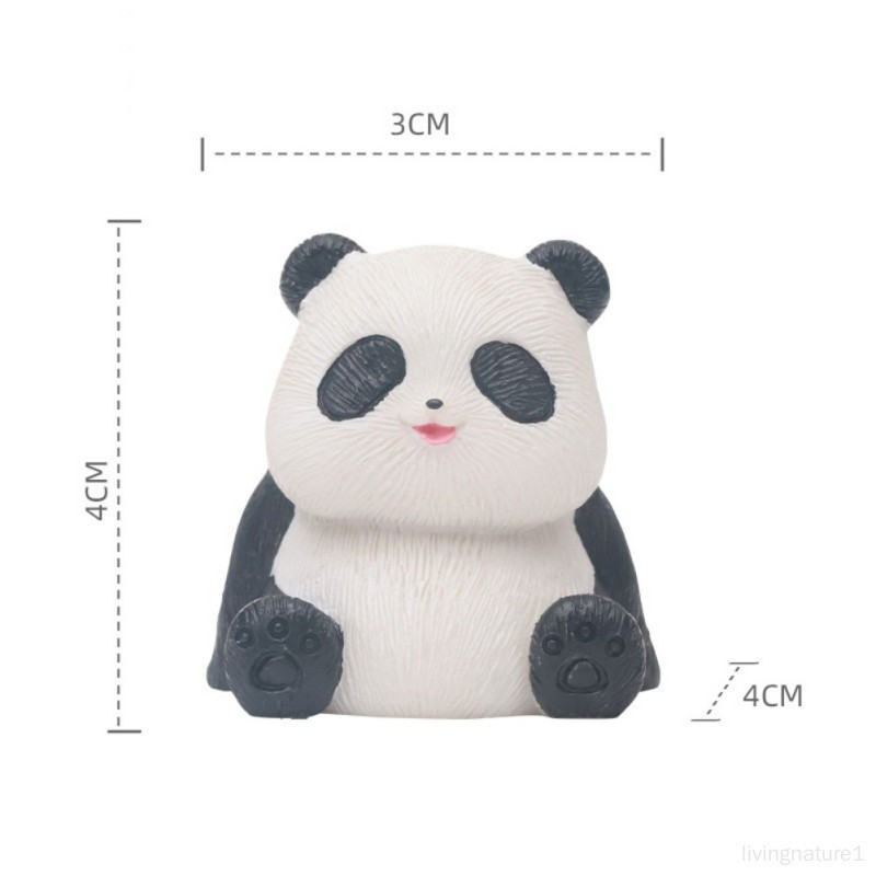新款小小熊貓微景觀園藝DIY造景配件  可愛小熊貓竹筍竹竿樹脂擺件