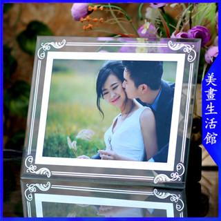 【免運🔥臺灣出貨🔥】創意 ins 水晶玻璃相框 擺臺5/6/7/8寸 全家福 影樓 婚紗 明星 周邊 照片框