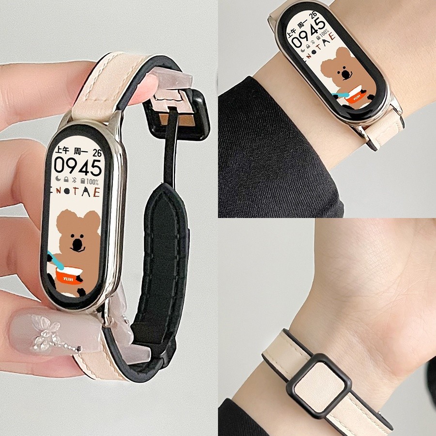 硅膠錶帶 磁吸折疊方扣 適用於 小米手環 8 小米 7 6 5 4 小米腕帶 Xiaomi band 小米手環 7NFC