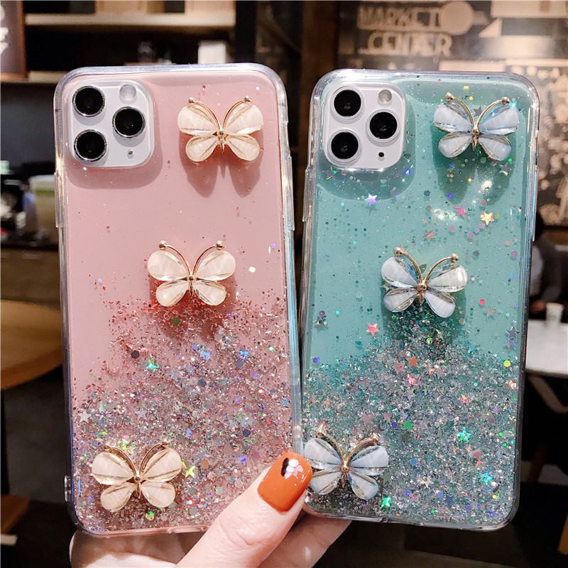 手機殼 OPPO A79 A38 5G 新款軟殼水晶蝴蝶透明透明閃亮亮片保護套 A30