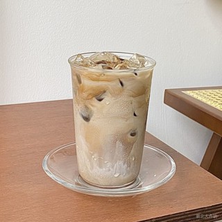 臺灣出貨🎇ins新款耐熱自製咖啡店透明高硼矽玻璃盃咖啡冷飲簡約水盃#大作坊