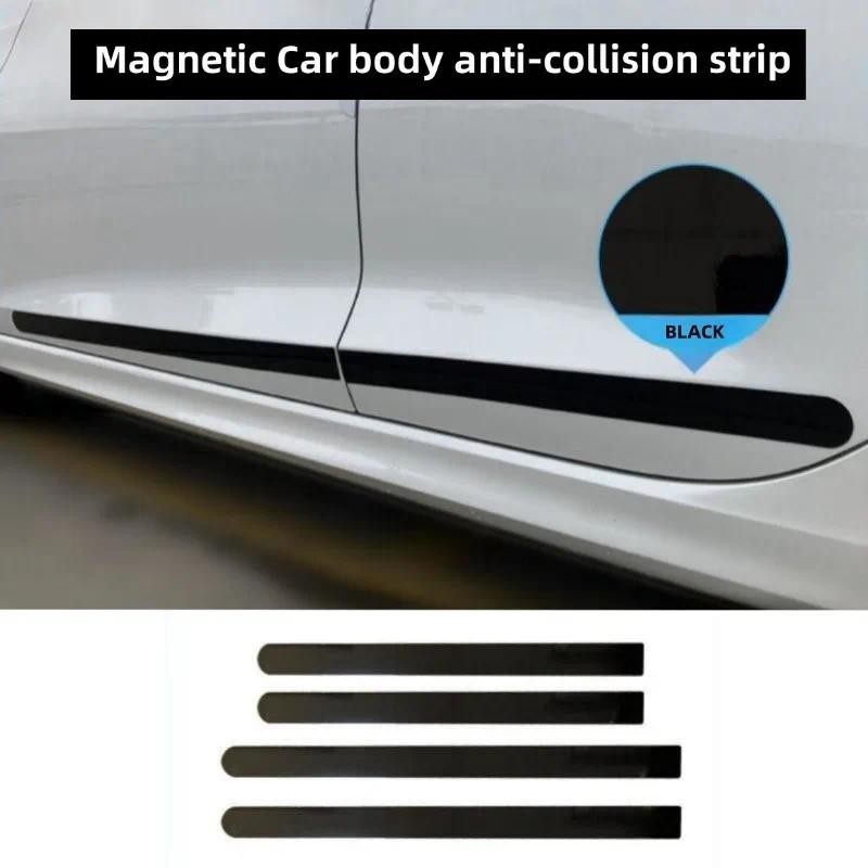 無膠/磁性車門防刮條黑色白色橡膠車身側邊護板裝飾保護貼