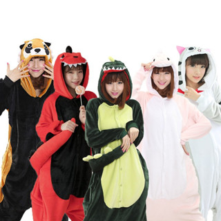 Kigurumi Onesie 成人恐龍動物睡衣套裝保暖柔軟乳酪貓睡衣一件冬季連身衣睡衣可愛睡衣 NKUL