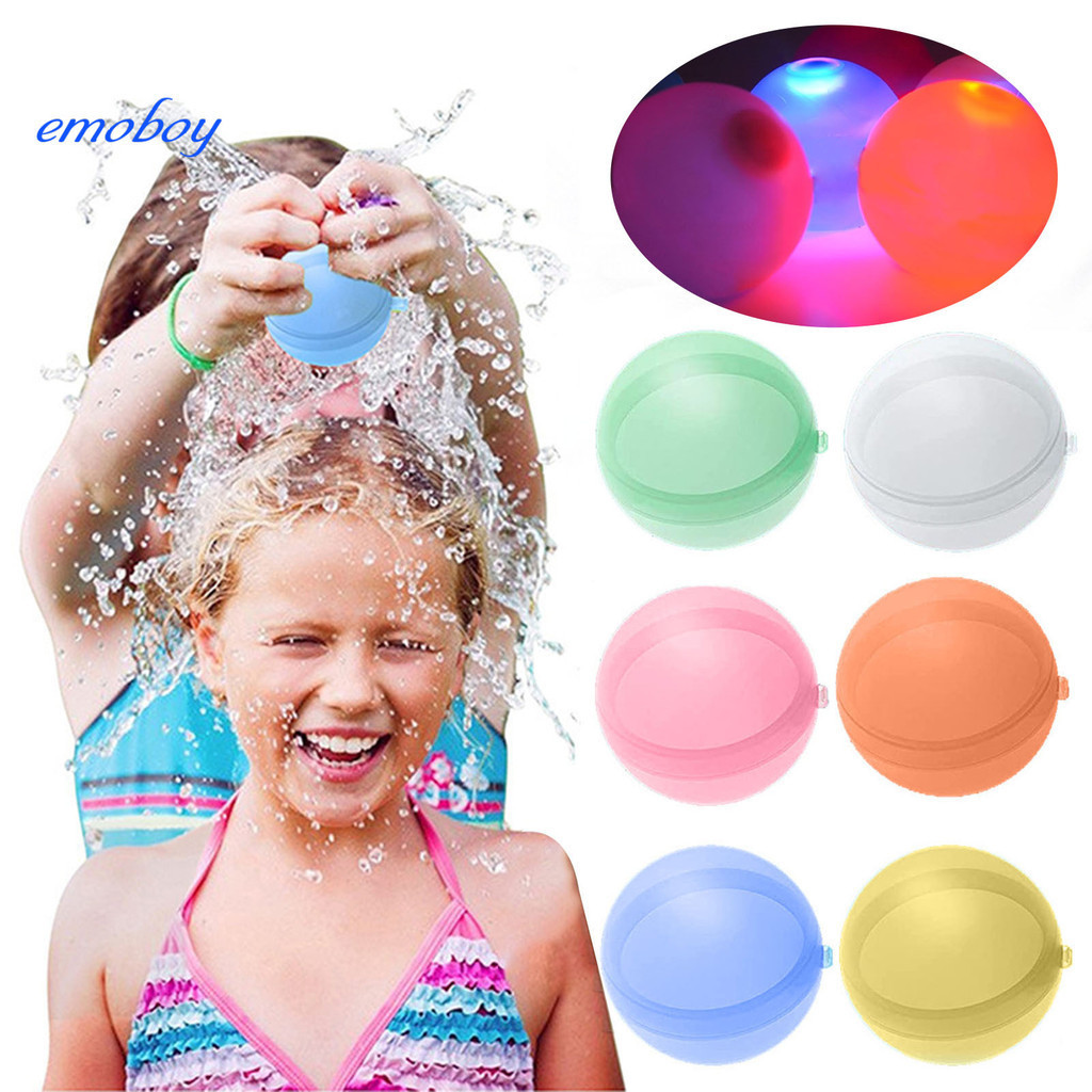 EMOBOY 發光水球夏季閃光水氣球兒童打水仗球水爆球重複夜光水球