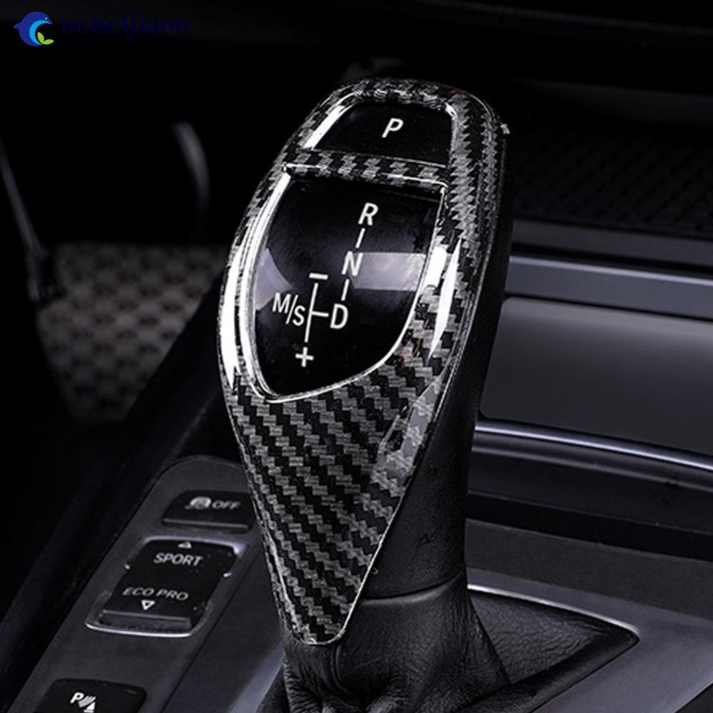 BMW Nobeljiaoo 汽車碳纖維紋理換檔面板框架齒輪旋鈕蓋頭裝飾件適用於寶馬 F30 F10 F15 F07 F