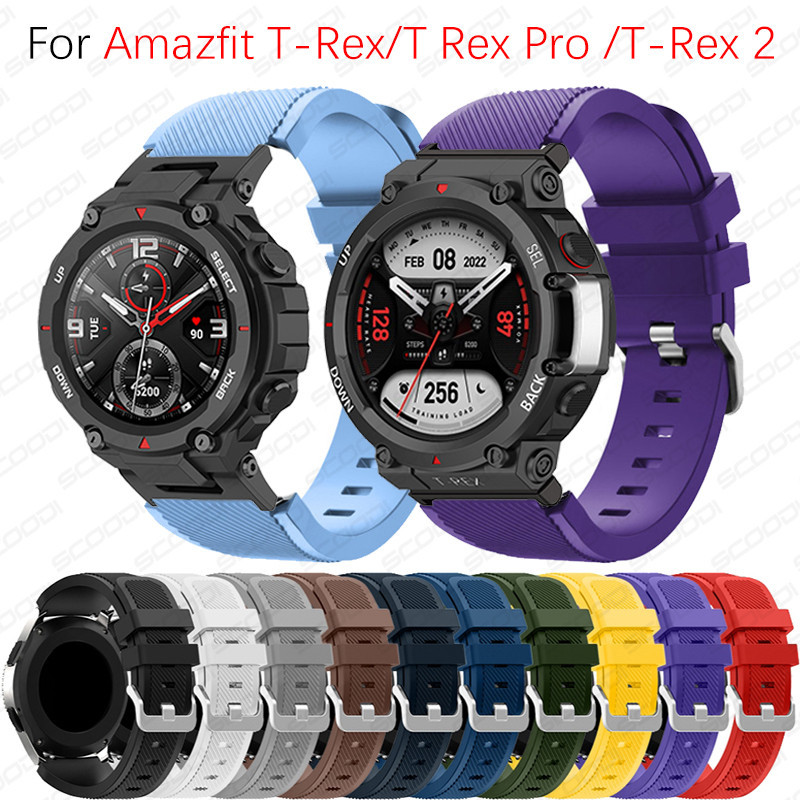 Huami Amazfit T-Rex 2 / T-Rex / T-Rex Pro 智能手錶手鍊腕帶的軟矽膠錶帶