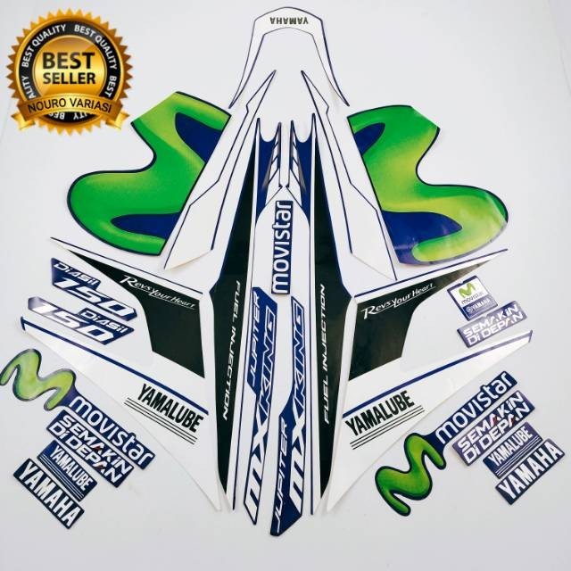 山葉 雅馬哈 mx king 150 2015 摩托車條紋貼紙 movistar 清單車身最佳標準