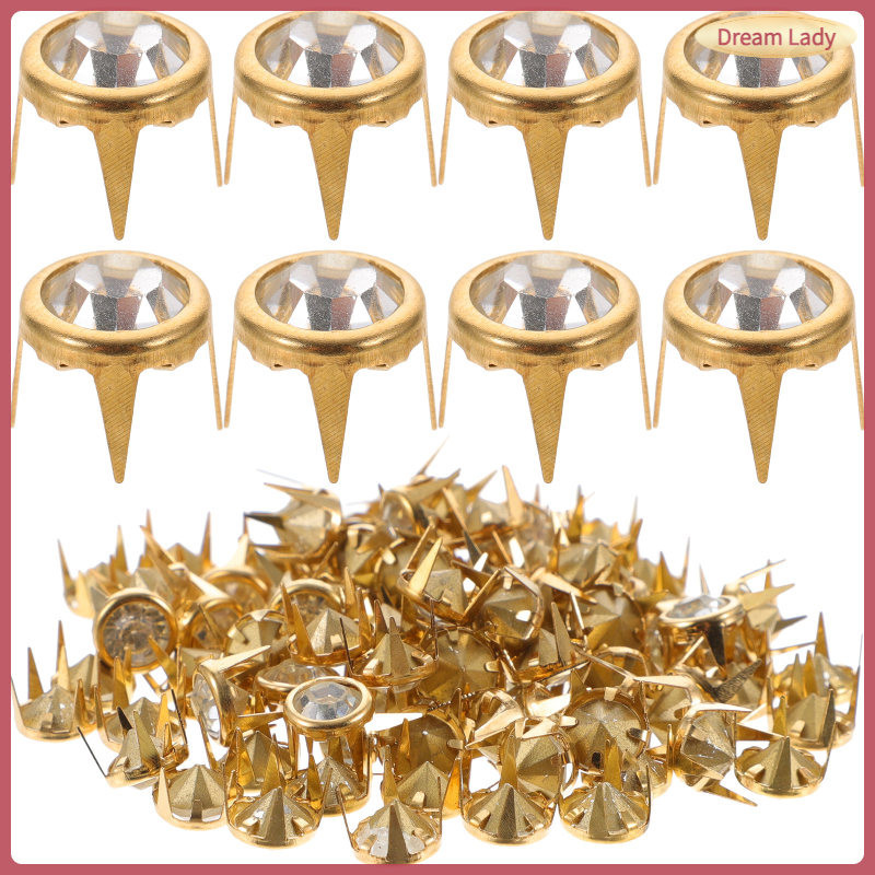 100 件裝裝飾連衣裙鉚釘用於工藝鑽石鉚釘包水鑽裝飾合金水晶套件 ruiace