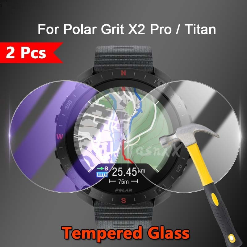 2 件適用於 Polar Grit X2 X Pro / Titan Vantage M M2 2.5D 超薄高清透明/