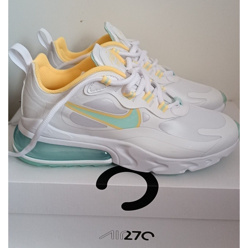 熱賣 NK Air Max 270 react 夏季 cantaloupe 氣墊休閒女慢跑 DJ3027-100 鞋