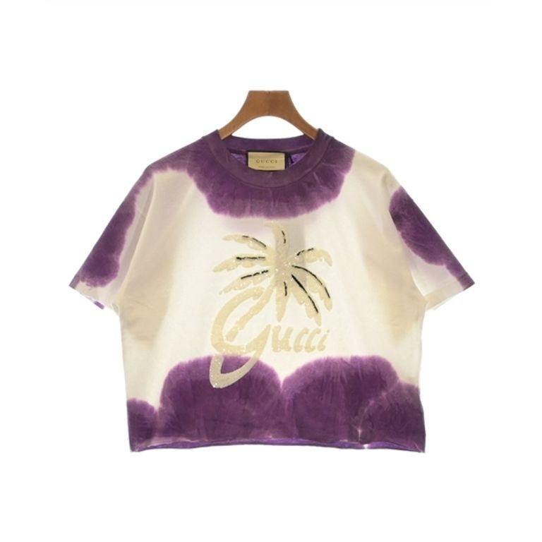 Gucci 古馳針織上衣 T恤 襯衫男性 紫 白色 日本直送 二手