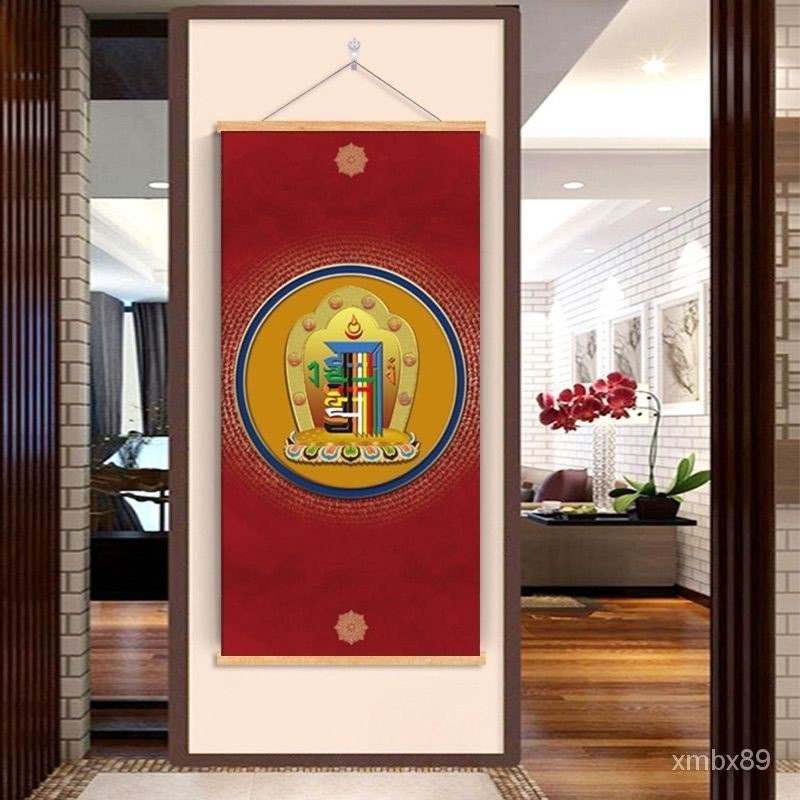 十相自在圖  藏式入戶玄關掛畫掛軸畫藏族酒店客棧吉祥納福民族風壁畫 可客制