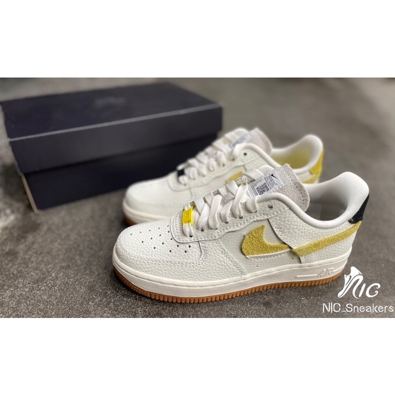 高品質 Sneakers Nike Air Force 1 白黑黃 斷勾 鴛鴦 休閒鞋 BV0740-101