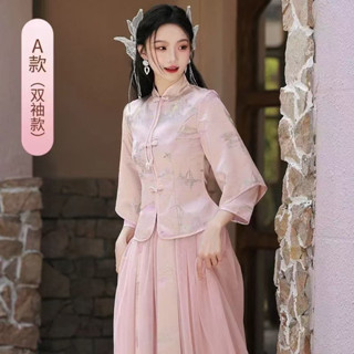 芊芊 QQ 促銷 直髮中式伴娘2024新款國風中國婚禮旗袍姐妹禮服裙女情人節新中式