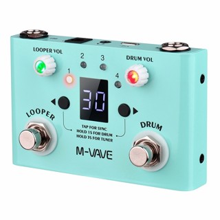 M-wave Lost Tempo 吉他效果踏板鼓 Looper 效果器迷你 2 合 1 機器雙腳踏開關
