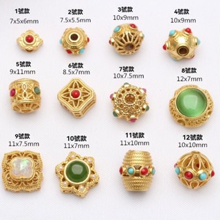 宏雲Hongyun-tc- (10pcs)古法燒藍老金沙金配件手鏈小配飾diy吊墜資料手串飾品配件琺琅彩