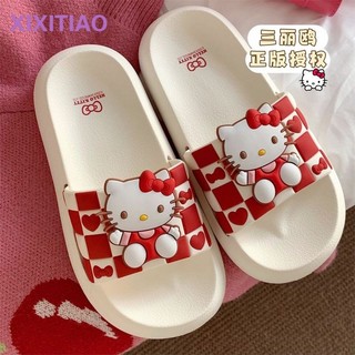 現⚡貨免運 聯名防滑居家室內鞋女夏季卡通可愛凱蒂貓拖鞋踩屎感拖鞋 浴室拖鞋 居家拖鞋 防滑拖鞋 厚底拖鞋
