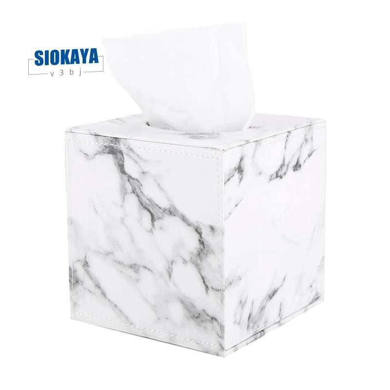 大理石方形方形方形紙巾盒 PU 皮革捲紙架衛生紙盒餐巾紙盒蓋儲物櫃毛巾盒