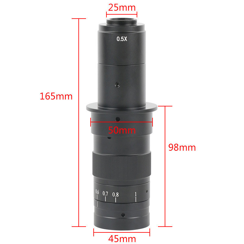 180倍單筒工業數位顯微鏡CCD相機鏡頭 C接口光學便攜顯微放大鏡頭