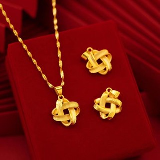 韓國鍍金 916 項鍊女士幸運四葉草吊墜項鍊首飾禮品