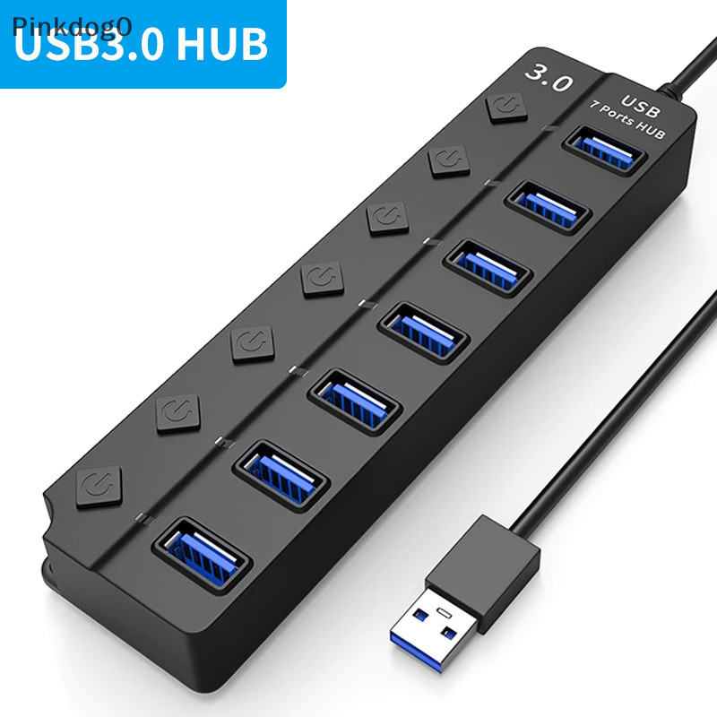 Pi USB Hub 3.0 USB 2.0 Hub Multi USB 擴展器分路器高速 4 / 7 端口開/關開關
