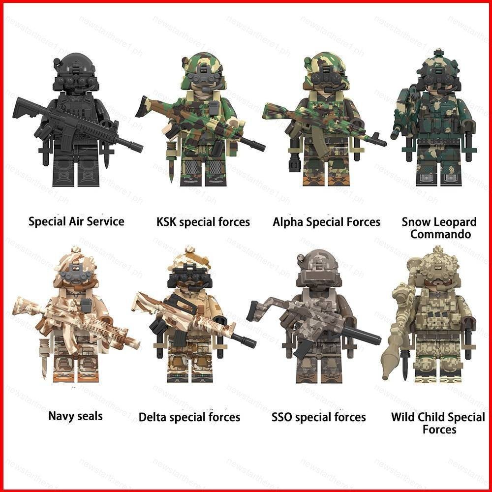 8 件裝特種部隊積木特種空軍服務 KSK 特種部隊公仔模型娃娃玩具兒童禮物 1