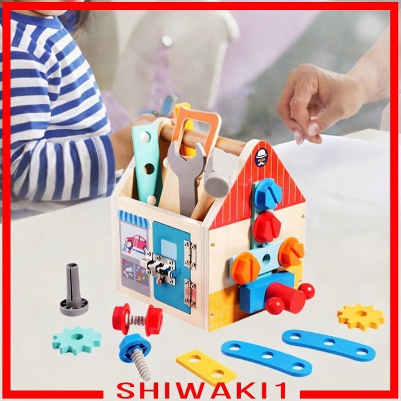 木製工具箱套裝建築建築玩具早教玩具便攜式蒙台梭利兒童工具套裝