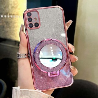 SAMSUNG 手機殼三星Galaxy A31 A51 A71 4G M51 M31 Prime防震鏡面磁吸支架透明手機