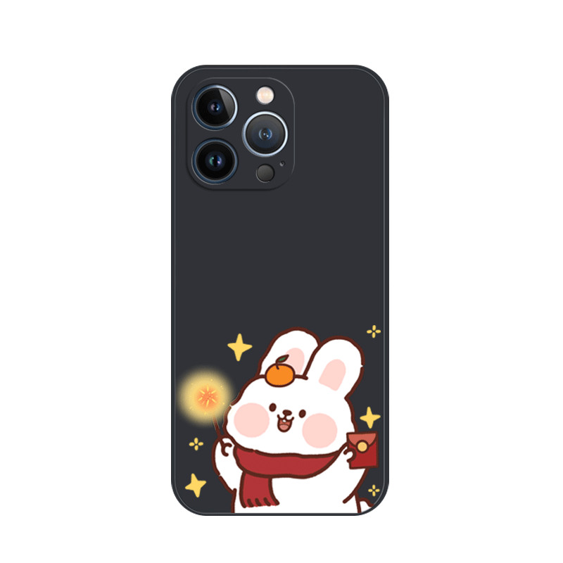 放煙花適用iphone14蘋果13華為榮耀情侶pro小兔年可愛紅米手機殼