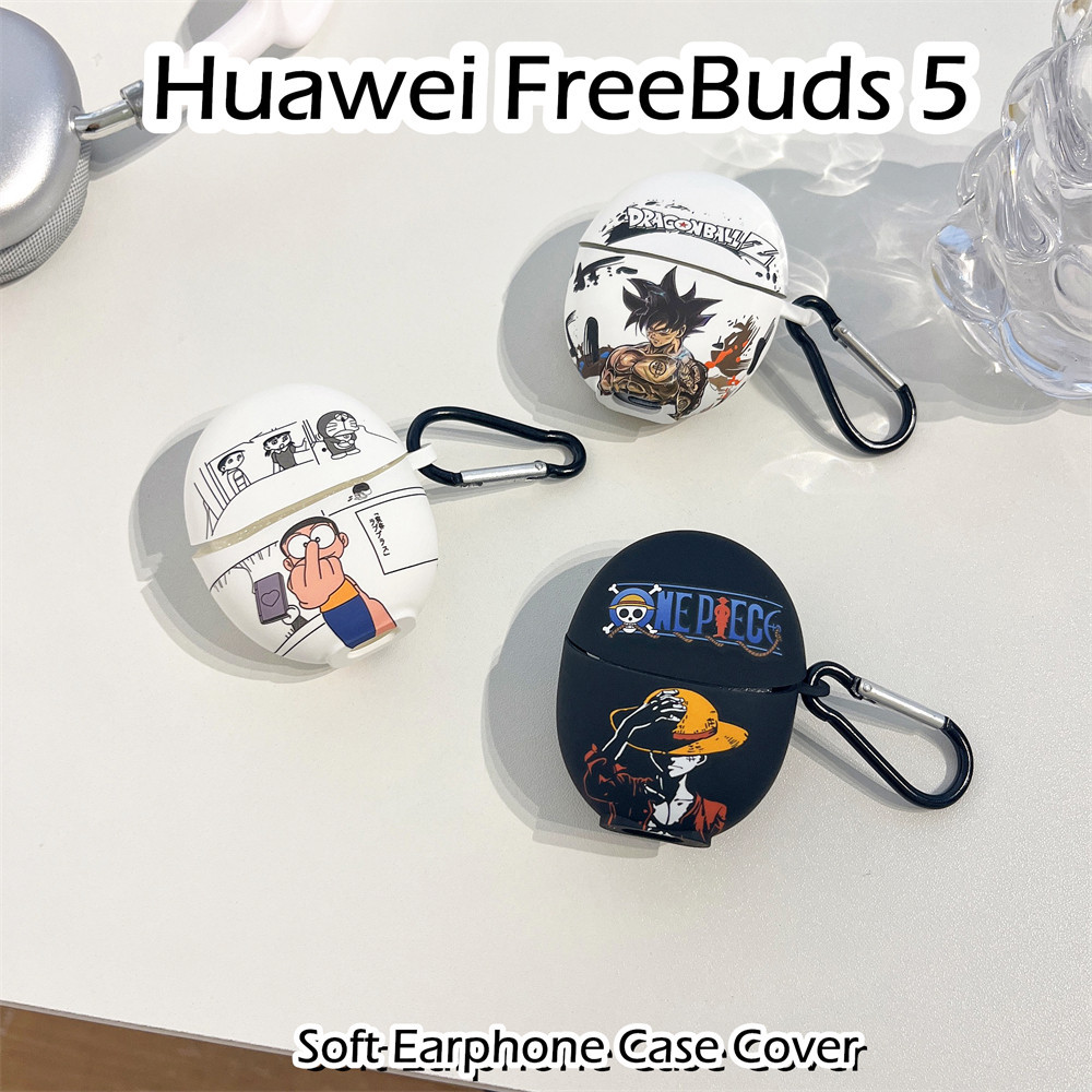 [快速發貨] 適用於華為 FreeBuds 5 保護套時尚卡通 TPU 軟矽膠耳機保護套外殼保護套