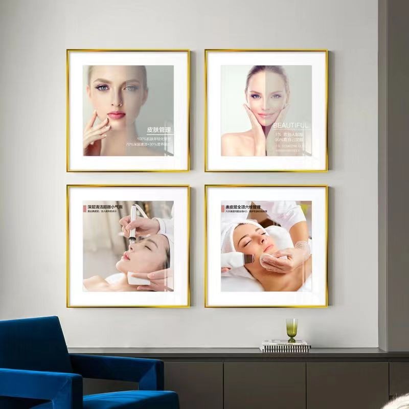 現貨 海報 廣告框 裝飾畫 美容院裝飾 畫工作室皮膚管理會所掛畫 養生館高端現代簡約牆面壁畫