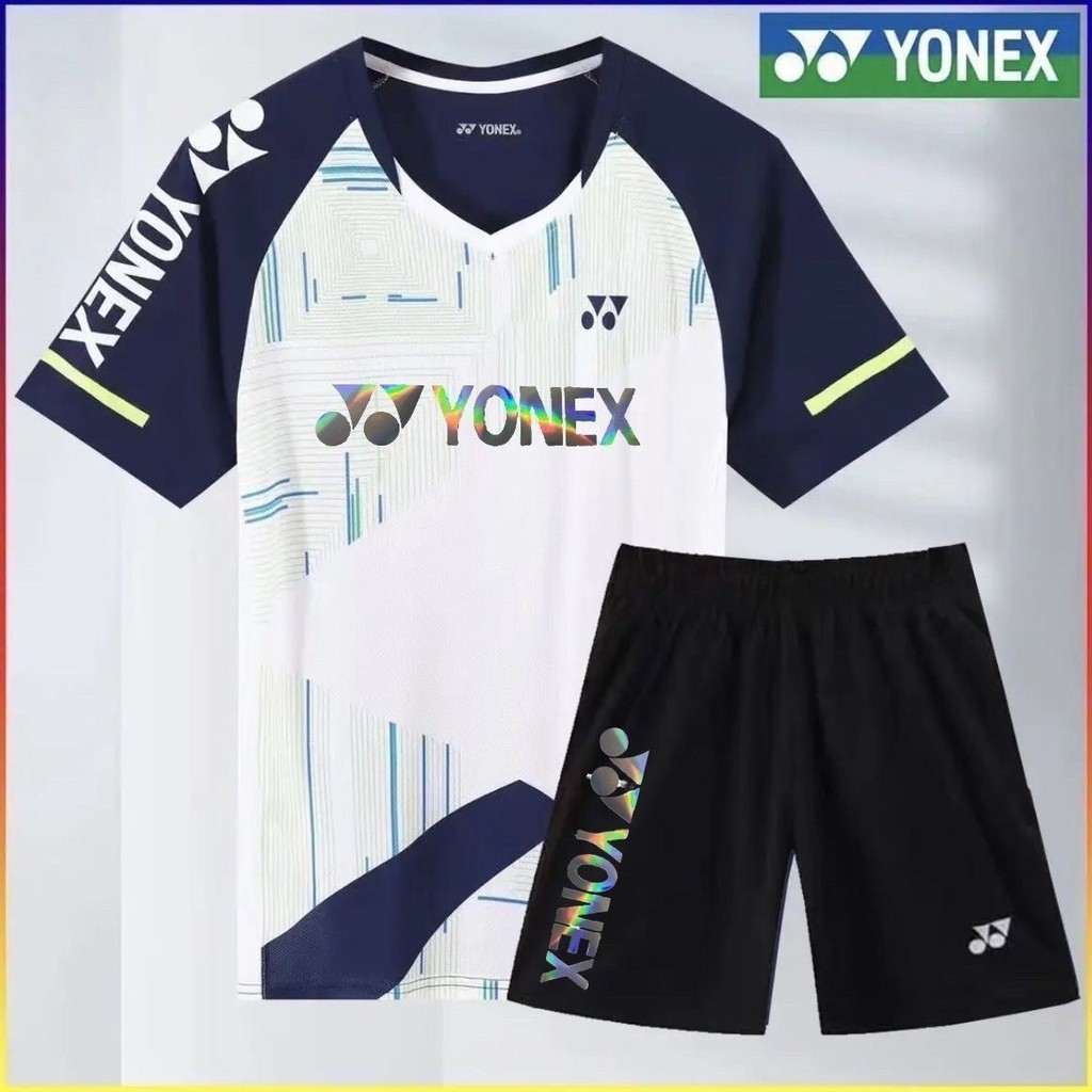 【新店特惠 秒殺價】羽球衣服 yy 羽球衣 yonex羽球衣 新款yy羽球服大賽運動服短袖男女款休閒運動套裝同款速乾印字