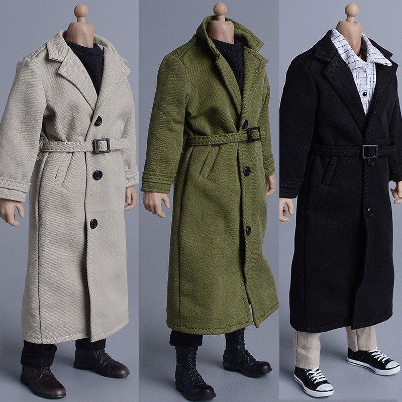 【特價】1/12兵人衣服配件vtoys風衣6寸可動人偶男素體方大頭大衣外套夾克