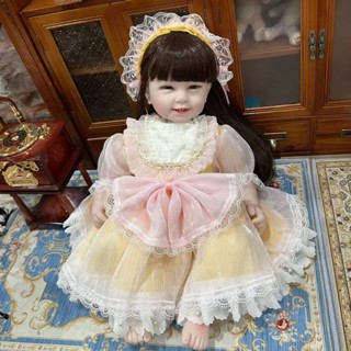 55cm重生娃娃衣服寶寶洋裝蘿莉蝴蝶結紗裙模擬嬰兒公主裙子蕾絲裙 制服裙 公主